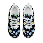 Watercolor Daisy Floral Pattern Print White Sneakers