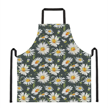 Watercolor Daisy Flower Pattern Print Apron
