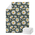 Watercolor Daisy Flower Pattern Print Blanket