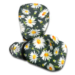 Watercolor Daisy Flower Pattern Print Boxing Gloves