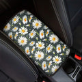 Watercolor Daisy Flower Pattern Print Car Center Console Cover