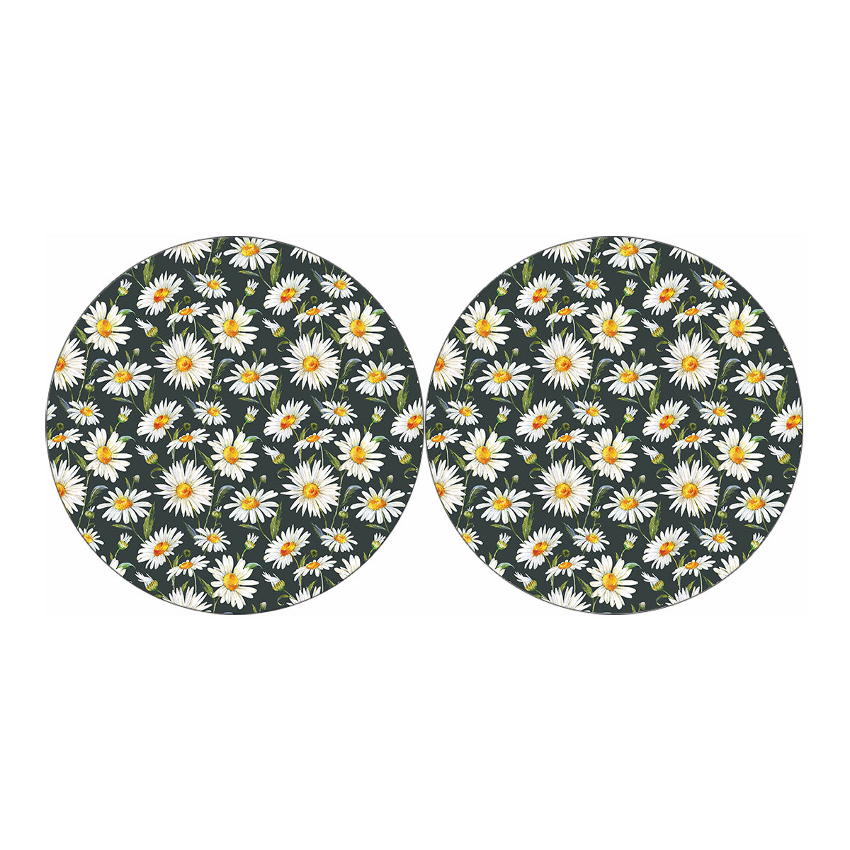 Watercolor Daisy Flower Pattern Print Car Coasters