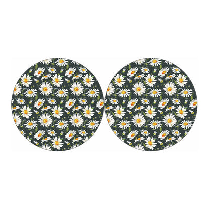 Watercolor Daisy Flower Pattern Print Car Coasters