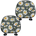 Watercolor Daisy Flower Pattern Print Car Headrest Covers
