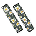 Watercolor Daisy Flower Pattern Print Car Seat Belt Covers