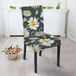 Watercolor Daisy Flower Pattern Print Dining Chair Slipcover