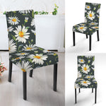 Watercolor Daisy Flower Pattern Print Dining Chair Slipcover