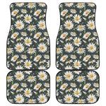 Watercolor Daisy Flower Pattern Print Front and Back Car Floor Mats