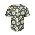 Watercolor Daisy Flower Pattern Print Men's Baseball Jersey