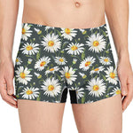 Watercolor Daisy Flower Pattern Print Men's Boxer Briefs