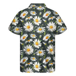 Watercolor Daisy Flower Pattern Print Men's Short Sleeve Shirt