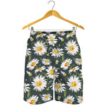 Watercolor Daisy Flower Pattern Print Men's Shorts