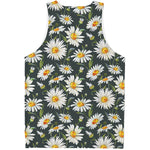 Watercolor Daisy Flower Pattern Print Men's Tank Top