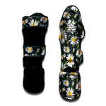 Watercolor Daisy Flower Pattern Print Muay Thai Shin Guard