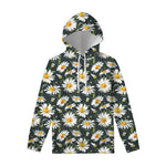 Watercolor Daisy Flower Pattern Print Pullover Hoodie