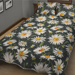 Watercolor Daisy Flower Pattern Print Quilt Bed Set