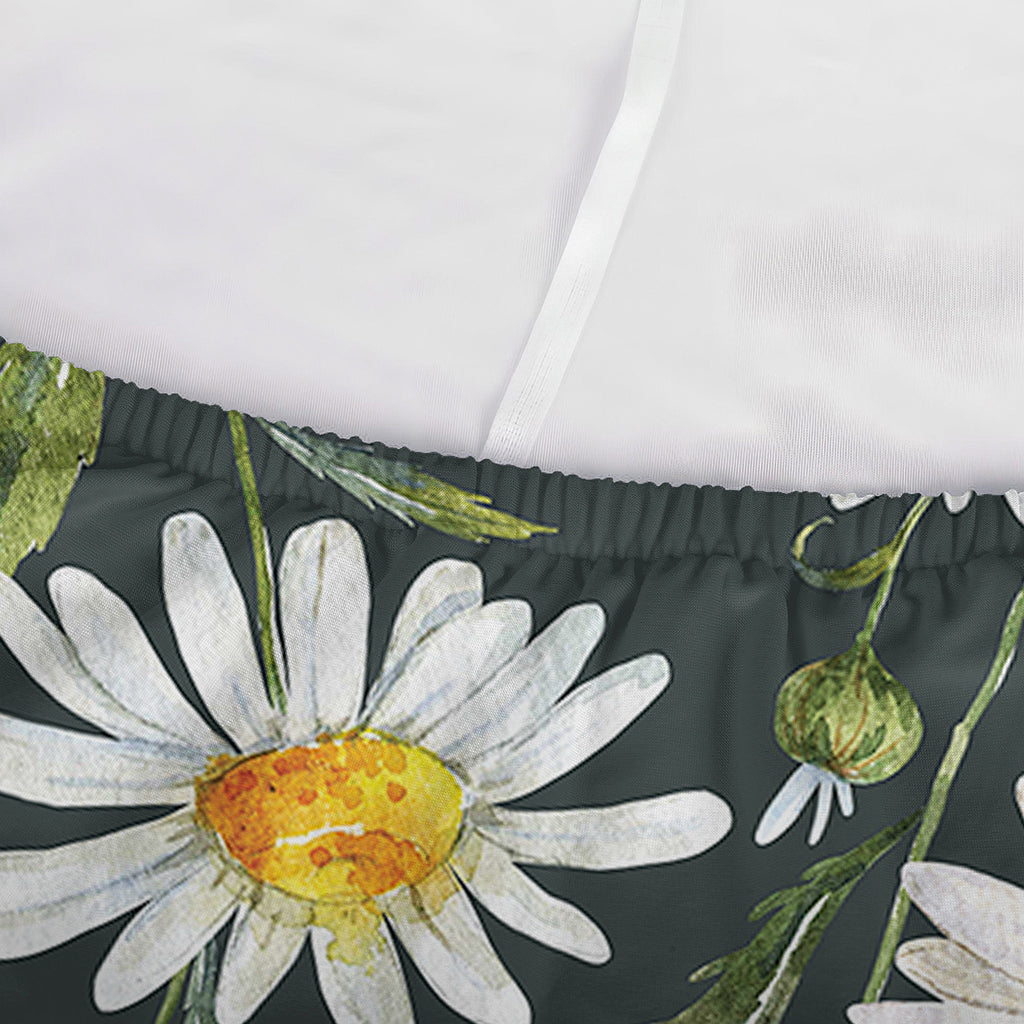 Watercolor Daisy Flower Pattern Print Sofa Cover