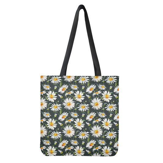 Watercolor Daisy Flower Pattern Print Tote Bag