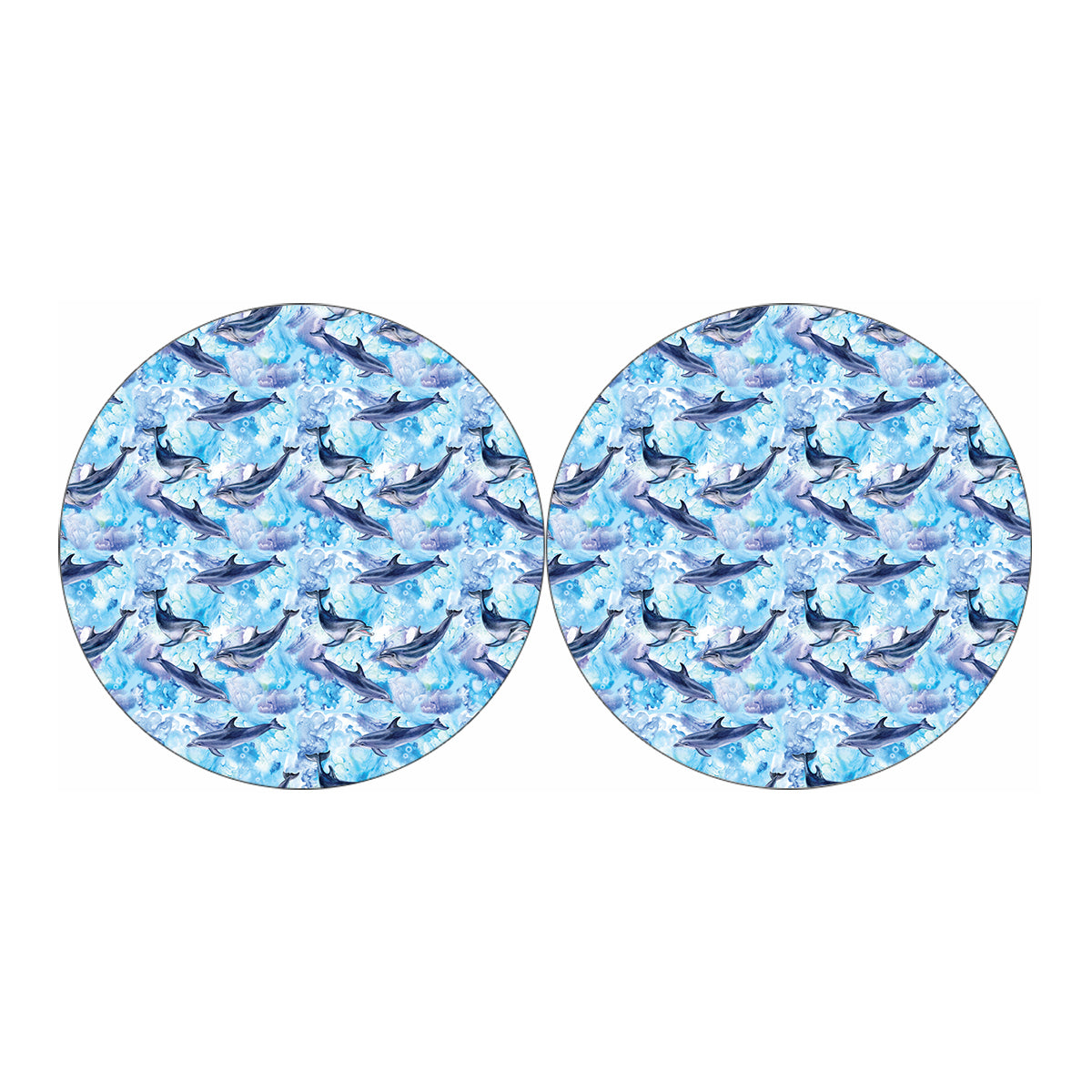 Watercolor Dolphin In The Sea Print Car Coasters