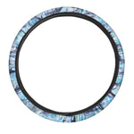 Watercolor Dolphin In The Sea Print Car Steering Wheel Cover