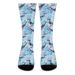 Watercolor Dolphin In The Sea Print Crew Socks