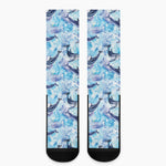 Watercolor Dolphin In The Sea Print Crew Socks