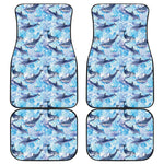 Watercolor Dolphin In The Sea Print Front and Back Car Floor Mats