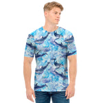Watercolor Dolphin In The Sea Print Men's T-Shirt