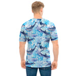 Watercolor Dolphin In The Sea Print Men's T-Shirt