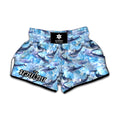 Watercolor Dolphin In The Sea Print Muay Thai Boxing Shorts