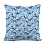 Watercolor Dolphin In The Sea Print Pillow Cover