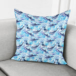 Watercolor Dolphin In The Sea Print Pillow Cover