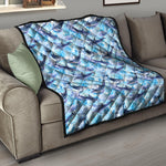 Watercolor Dolphin In The Sea Print Quilt