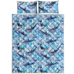 Watercolor Dolphin In The Sea Print Quilt Bed Set