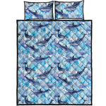 Watercolor Dolphin In The Sea Print Quilt Bed Set