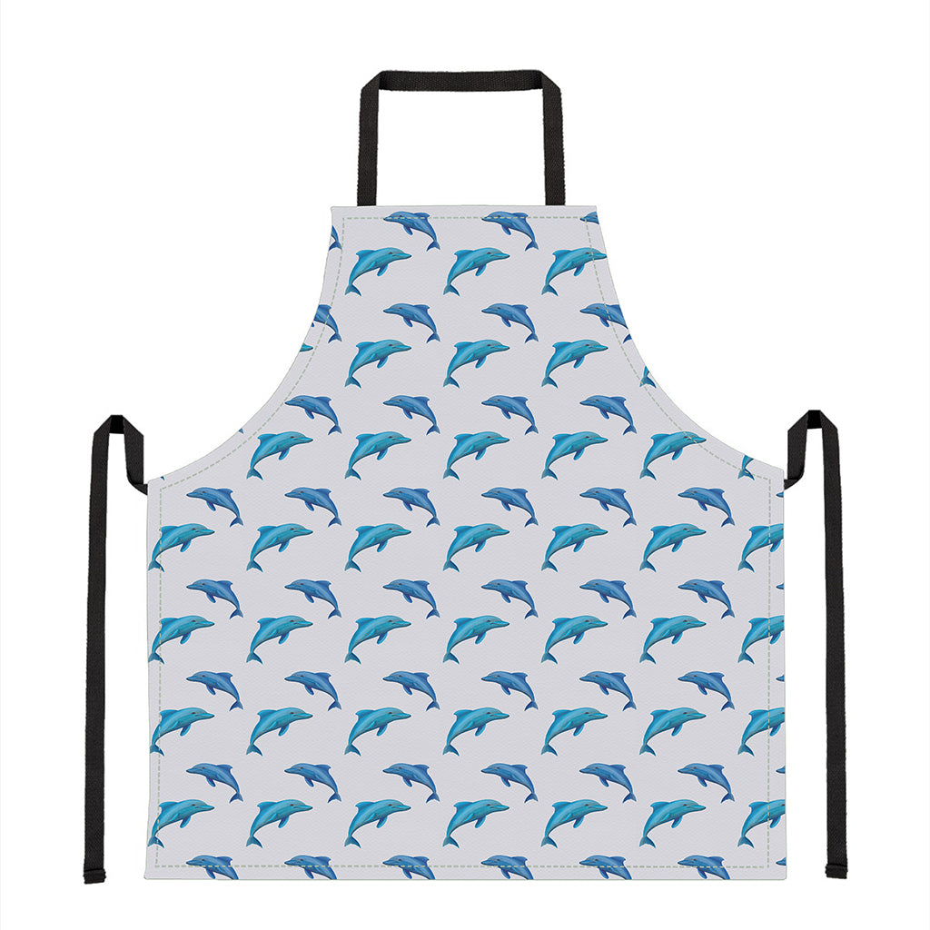 Watercolor Dolphin Pattern Print Apron