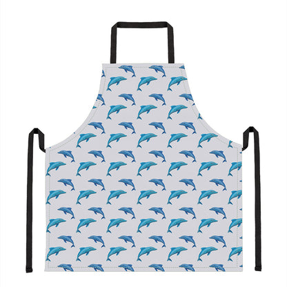 Watercolor Dolphin Pattern Print Apron