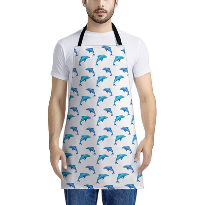 Watercolor Dolphin Pattern Print Apron