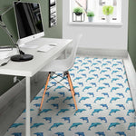 Watercolor Dolphin Pattern Print Area Rug