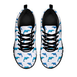Watercolor Dolphin Pattern Print Black Sneakers