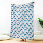 Watercolor Dolphin Pattern Print Blanket