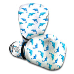 Watercolor Dolphin Pattern Print Boxing Gloves