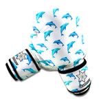 Watercolor Dolphin Pattern Print Boxing Gloves