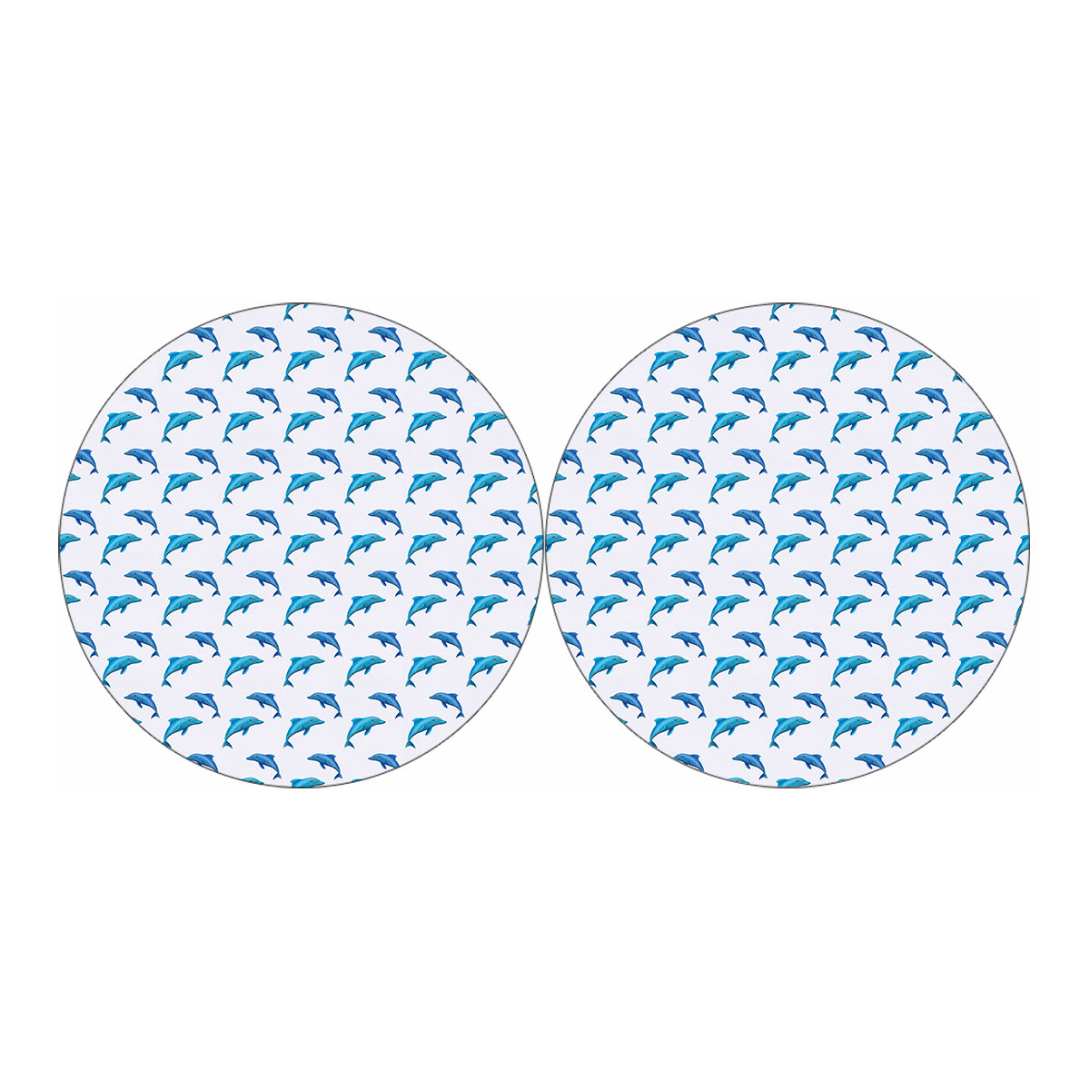Watercolor Dolphin Pattern Print Car Coasters