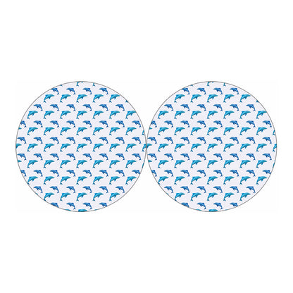 Watercolor Dolphin Pattern Print Car Coasters