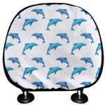 Watercolor Dolphin Pattern Print Car Headrest Covers