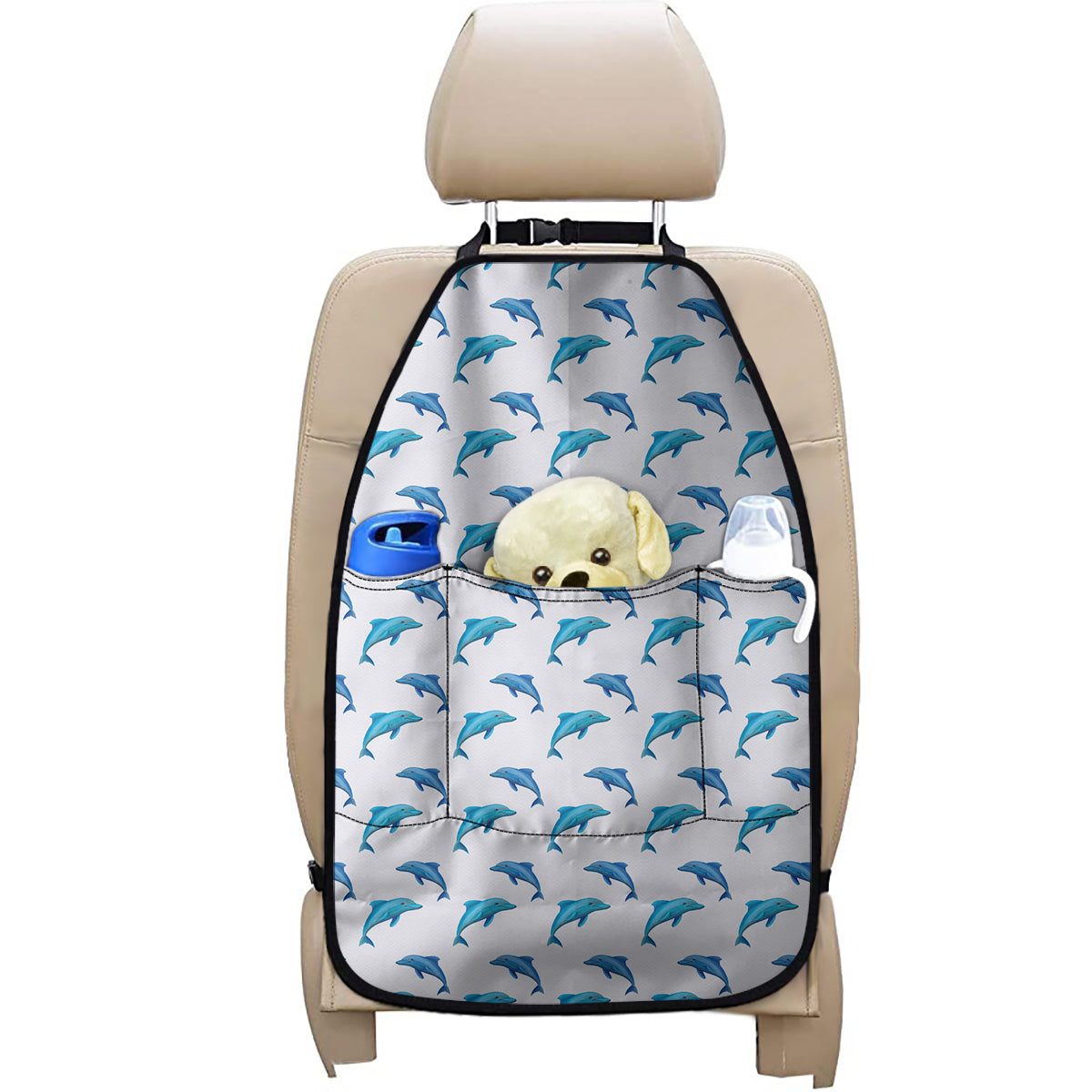 Watercolor Dolphin Pattern Print Car Seat Organizers