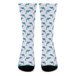 Watercolor Dolphin Pattern Print Crew Socks