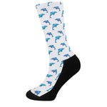Watercolor Dolphin Pattern Print Crew Socks