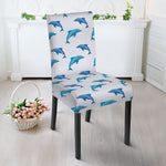 Watercolor Dolphin Pattern Print Dining Chair Slipcover